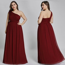 Load image into Gallery viewer, Plus Size Burgundy Chiffon Bridesmaid Dresses Long A Line Sleeveless Elegant Formal Wedding Guest Gowns N2807