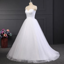 Load image into Gallery viewer, Women Spaghetti Strap Beach Wedding Dresses Bridal White Sashes Boho Bridal Gown A-line Bride Dress WN2609