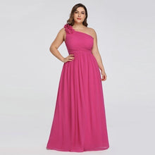 Load image into Gallery viewer, Plus Size Burgundy Chiffon Bridesmaid Dresses Long A Line Sleeveless Elegant Formal Wedding Guest Gowns N2807