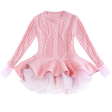 Load image into Gallery viewer, Girls Christmas Dress Thick Warm Sweater Wedding Party Baby Knitted Cotton Chiffon Winter Dress For Kids Girls O2623 - VINLUVBRIDAL