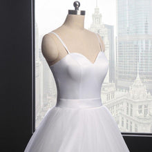 Load image into Gallery viewer, Women Spaghetti Strap Beach Wedding Dresses Bridal White Sashes Boho Bridal Gown A-line Bride Dress WN2609