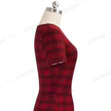 Load image into Gallery viewer, New Arrival 2019 Plaid Print Work Business Party Bodycon Sheath Office Dress B537 - VINLUVBRIDAL