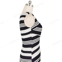 Load image into Gallery viewer, Vintage Stripes Printed Wear to Work SummerBodycon Office Dress NF510 - VINLUVBRIDAL