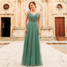 Load image into Gallery viewer, 2019 Evening A Line Dresses For Wedding Guest Long Blush Pink Chiffon Dresses With Ruched Bodice Robe N2805
