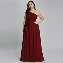 Load image into Gallery viewer, Plus Size Burgundy Chiffon Bridesmaid Dresses Long A Line Sleeveless Elegant Formal Wedding Guest Gowns N2807