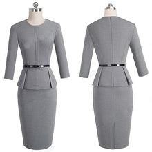 Load image into Gallery viewer, Vintage Elegant Wear to Work with Belt Peplum Bodycon Office Dress NF1473 - VINLUVBRIDAL