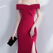 Load image into Gallery viewer, Off Shoulder Burgundy Evening Dress Wedding Party Prom Gown W558 - VINLUVBRIDAL