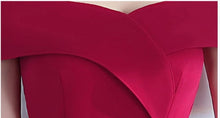 Load image into Gallery viewer, Off Shoulder Burgundy Evening Dress Wedding Party Prom Gown W558 - VINLUVBRIDAL