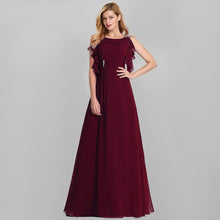 Load image into Gallery viewer, Women Plus Size Prom Dresses Wedding Guest A-Line  Burgundy/Dark Green Ruffles Beaded O-Neck Farsali Dresses Marraine N2802
