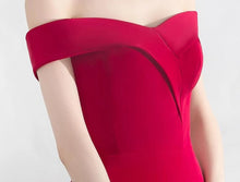 Load image into Gallery viewer, Off Shoulder Burgundy Evening Dress Wedding Party Prom Gown W558 - VINLUVBRIDAL