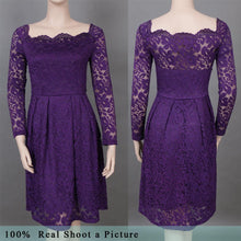 Load image into Gallery viewer, Woman Dresses 2019 Slash Neck Wedding Party Wear Casual A-line Dresses Sexy Red Black White Lace Dress Plus Size N0515 - VINLUVBRIDAL
