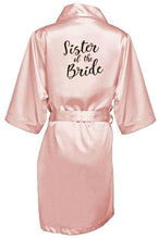Load image into Gallery viewer, Bridesmaid Robe with White Black Letters Wedding Bathrobe Kimono Satin Robes Sleepwear Pajamas N0235 - VINLUVBRIDAL