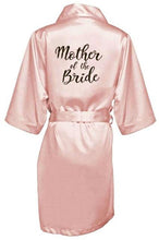 Load image into Gallery viewer, Bridesmaid Robe with White Black Letters Wedding Bathrobe Kimono Satin Robes Sleepwear Pajamas N0235 - VINLUVBRIDAL