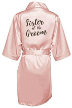 Load image into Gallery viewer, Bridesmaid Robe with White Black Letters Wedding Bathrobe Kimono Satin Robes Sleepwear Pajamas N0235 - VINLUVBRIDAL
