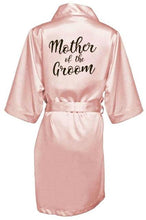 Load image into Gallery viewer, Bridesmaid Robe with White Black Letters Wedding Bathrobe Kimono Satin Robes Sleepwear Pajamas N0235 - VINLUVBRIDAL