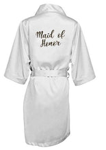 Load image into Gallery viewer, Bridesmaid Robe with White Black Letters Wedding Bathrobe Kimono Satin Robes Sleepwear Pajamas N0235 - VINLUVBRIDAL