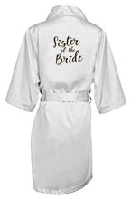 Load image into Gallery viewer, Bridesmaid Robe with White Black Letters Wedding Bathrobe Kimono Satin Robes Sleepwear Pajamas N0235 - VINLUVBRIDAL