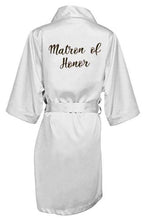 Load image into Gallery viewer, Bridesmaid Robe with White Black Letters Wedding Bathrobe Kimono Satin Robes Sleepwear Pajamas N0235 - VINLUVBRIDAL