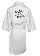Load image into Gallery viewer, Bridesmaid Robe with White Black Letters Wedding Bathrobe Kimono Satin Robes Sleepwear Pajamas N0235 - VINLUVBRIDAL