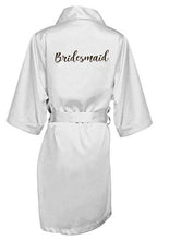 Load image into Gallery viewer, Bridesmaid Robe with White Black Letters Wedding Bathrobe Kimono Satin Robes Sleepwear Pajamas N0235 - VINLUVBRIDAL
