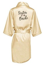 Load image into Gallery viewer, Bridesmaid Robe with White Black Letters Wedding Bathrobe Kimono Satin Robes Sleepwear Pajamas N0235 - VINLUVBRIDAL