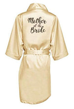 Load image into Gallery viewer, Bridesmaid Robe with White Black Letters Wedding Bathrobe Kimono Satin Robes Sleepwear Pajamas N0235 - VINLUVBRIDAL