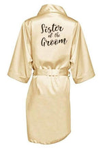 Load image into Gallery viewer, Bridesmaid Robe with White Black Letters Wedding Bathrobe Kimono Satin Robes Sleepwear Pajamas N0235 - VINLUVBRIDAL