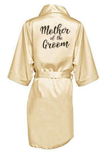 Load image into Gallery viewer, Bridesmaid Robe with White Black Letters Wedding Bathrobe Kimono Satin Robes Sleepwear Pajamas N0235 - VINLUVBRIDAL
