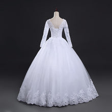 Load image into Gallery viewer, Long Sleeve Wedding Dresses Ball Gown Customized Plus Size Bridal Robe De Mariage Dress Vintage Lace Up WF2603
