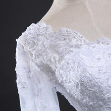 Load image into Gallery viewer, Long Sleeve Wedding Dresses Ball Gown Customized Plus Size Bridal Robe De Mariage Dress Vintage Lace Up WF2603