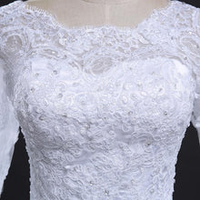 Load image into Gallery viewer, Princess Ball Gown Wedding Dresses Bridal 1/2 Sleeves Lace Luxury Customized Plus Size WF2612