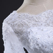 Load image into Gallery viewer, Princess Ball Gown Wedding Dresses Bridal 1/2 Sleeves Lace Luxury Customized Plus Size WF2612