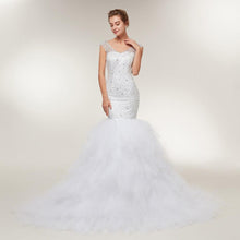 Load image into Gallery viewer, WF2618 Women's Lace Mermaid Wedding Dresses Bridal Sleeveless Dress Beading Appliques Luxury Sexy Bridal Gowns