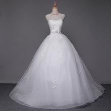 Load image into Gallery viewer, Princess Wedding Dresses Bridal Vintage Lace Up Long Train White/Ivory Vestido de Novia Customized Plus Size Gowns WF2607