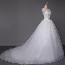 Load image into Gallery viewer, Princess Wedding Dresses Bridal Vintage Lace Up Long Train White/Ivory Vestido de Novia Customized Plus Size Gowns WF2607