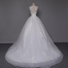 Load image into Gallery viewer, Princess Wedding Dresses Bridal Vintage Lace Up Long Train White/Ivory Vestido de Novia Customized Plus Size Gowns WF2607