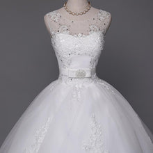 Load image into Gallery viewer, Princess Wedding Dresses Bridal Vintage Lace Up Long Train White/Ivory Vestido de Novia Customized Plus Size Gowns WF2607