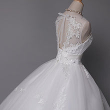 Load image into Gallery viewer, Princess Wedding Dresses Bridal Vintage Lace Up Long Train White/Ivory Vestido de Novia Customized Plus Size Gowns WF2607