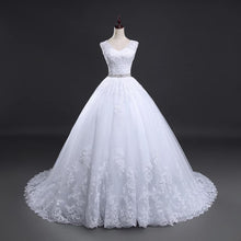 Load image into Gallery viewer, Ball Gown Wedding Dress Bridal White Lace Applique Court Train Wedding Gown Lace WF2602