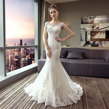 Load image into Gallery viewer, Princess Mermaid Wedding Dresses Bridal Ivory Sleeveless Arrival Vestido De Noiva Lace Customized Plus Size WF2633