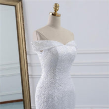 Load image into Gallery viewer, Mermaid Wedding Dresses Bridal Vintage White Lace Gowns Long Train Custom Made Bridal Wedding Turkey WF2624