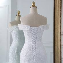 Load image into Gallery viewer, Mermaid Wedding Dresses Bridal Vintage White Lace Gowns Long Train Custom Made Bridal Wedding Turkey WF2624