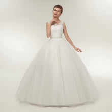 Load image into Gallery viewer, Ball Gown Wedding Dresses Bridal Double Shoulder White/Ivory Lace Up Vintage Plus Size WF2604