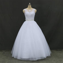 Load image into Gallery viewer, Ball Gown Wedding Dresses Bridal Double Shoulder White/Ivory Lace Up Vintage Plus Size WF2604