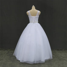 Load image into Gallery viewer, Ball Gown Wedding Dresses Bridal Double Shoulder White/Ivory Lace Up Vintage Plus Size WF2604
