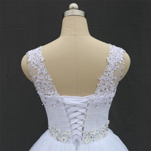 Load image into Gallery viewer, Ball Gown Wedding Dresses Bridal Double Shoulder White/Ivory Lace Up Vintage Plus Size WF2604