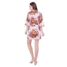 Load image into Gallery viewer, Silk Bridesmaid Bride Sexy Women Short Satin Wedding Kimono Robes Sleepwear Nightgown Dress Pajamas Bathrobe Floral N0300 - VINLUVBRIDAL