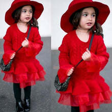 Load image into Gallery viewer, Girls Christmas Dress Thick Warm Sweater Wedding Party Baby Knitted Cotton Chiffon Winter Dress For Kids Girls O2623 - VINLUVBRIDAL