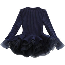 Load image into Gallery viewer, Girls Christmas Dress Thick Warm Sweater Wedding Party Baby Knitted Cotton Chiffon Winter Dress For Kids Girls O2623 - VINLUVBRIDAL