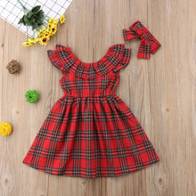 Load image into Gallery viewer, Christmas Baby Girls Dress Toddler Kids Xmas Party Wedding Princess Bow Red Checked Tutu Dresses 1-6T Children Outfit Clothes O2640 - VINLUVBRIDAL